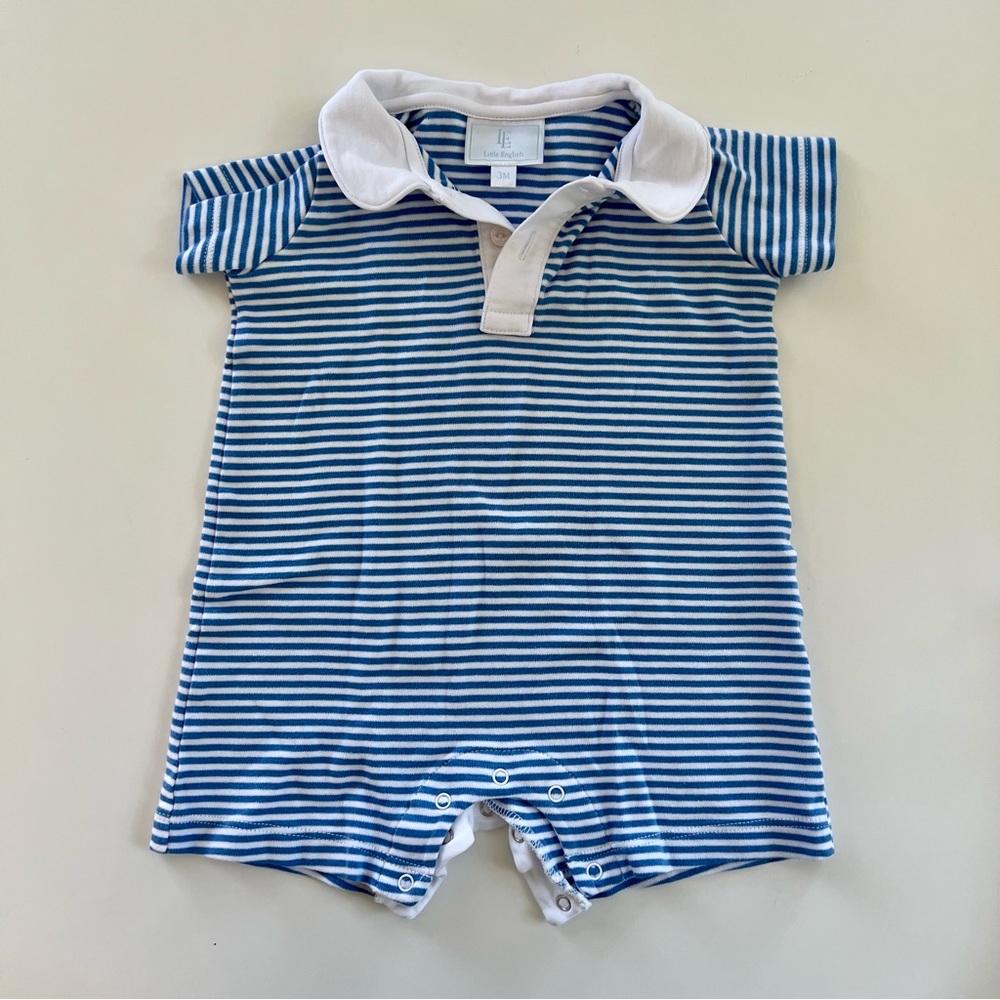 Little English Peter Pan Polo Romper 3M EUC